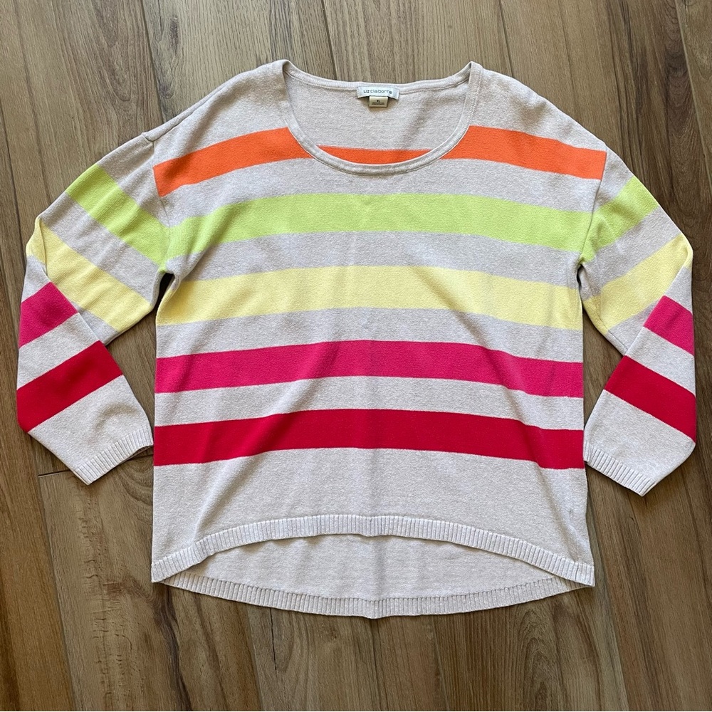 Liz Claiborne multi color striped Sweater size XL